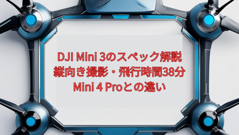 DJI Mini 3のスペック解説【2026年版】|縦向き撮影・飛行時間38分・Mini 4 Proとの違い