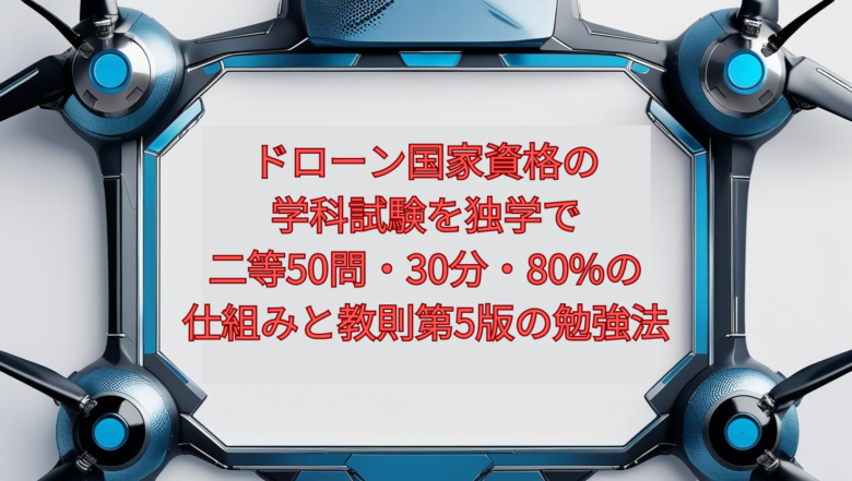 【2026年版】ドローン国家資格の学科試験を独学で｜二等50問・30分・80%の仕組みと教則第5版の勉強法