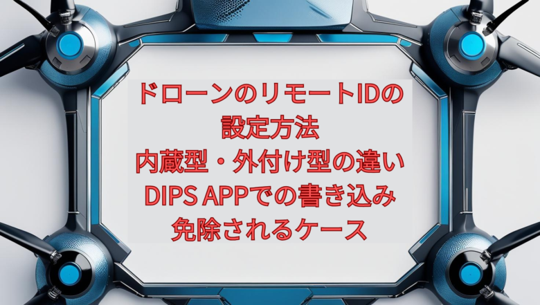 【2026年版】ドローンのリモートIDの設定方法｜内蔵型・外付け型の違い、DIPS APPでの書き込み、免除されるケース