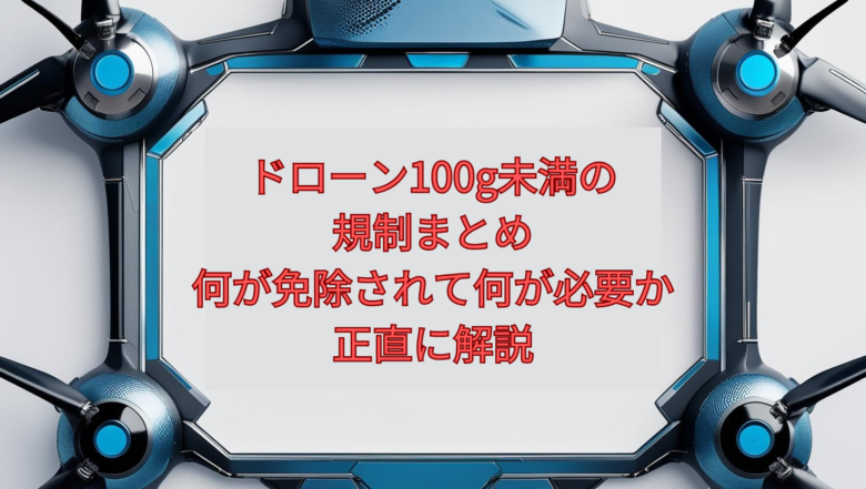 【2026年最新】ドローン100g未満の規制まとめ｜何が免除されて何が必要か正直に解説