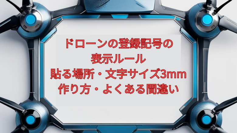 【2026年版】ドローンの登録記号の表示ルール｜貼る場所・文字サイズ3mm・作り方・よくある間違い